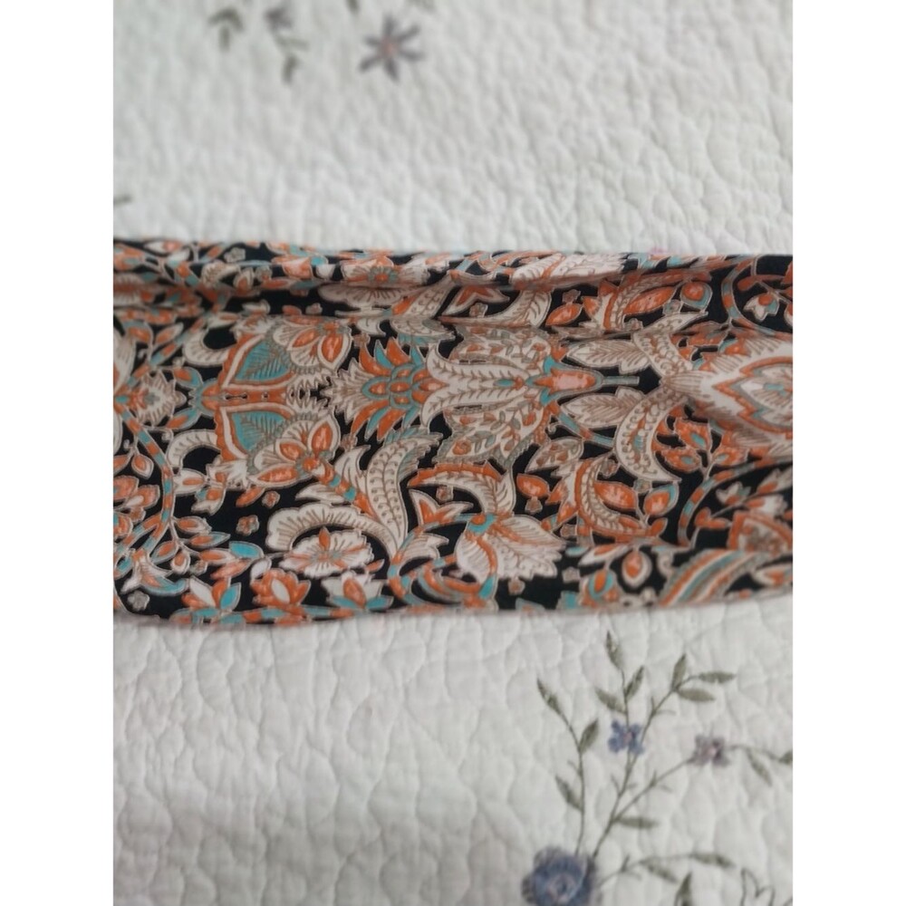 Mithrims Paisley Boho Peasant  Size M 100% Rayon Mini Dress Bohemian - Picture 4 of 11